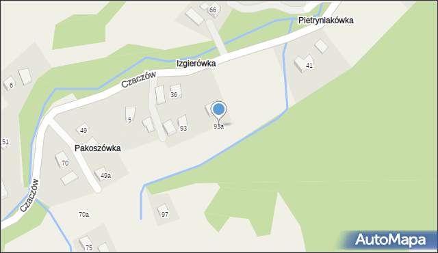 Czaczów, Czaczów, 93a, mapa Czaczów