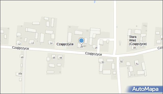 Czajęczyce, Czajęczyce, 15, mapa Czajęczyce