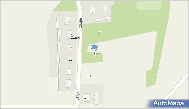 Czajki, Czajki, 9, mapa Czajki