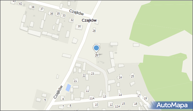 Czajków, Czajków, 26, mapa Czajków