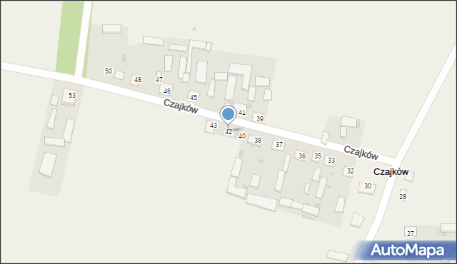 Czajków, Czajków, 42, mapa Czajków