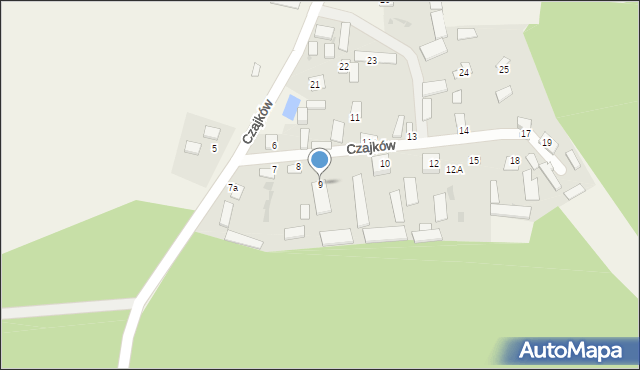 Czajków, Czajków, 9, mapa Czajków