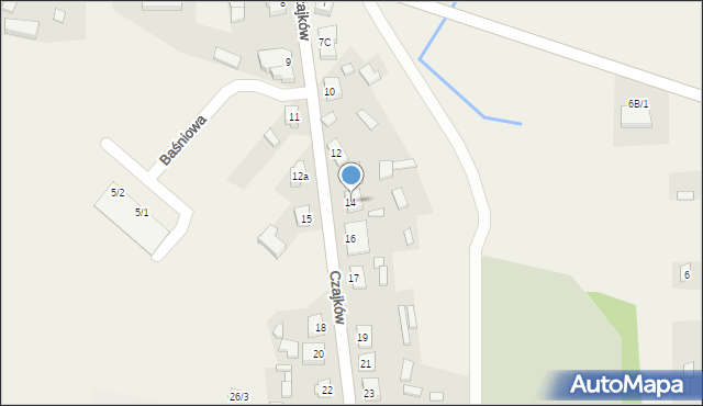 Czajków, Czajków, 14, mapa Czajków