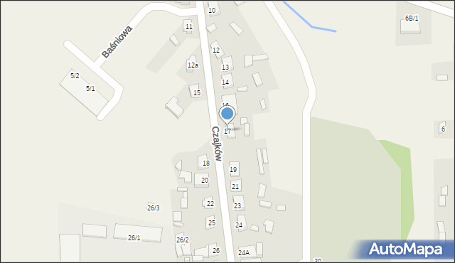 Czajków, Czajków, 17, mapa Czajków