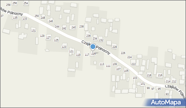 Czajków Północny, Czajków Północny, 115, mapa Czajków Północny