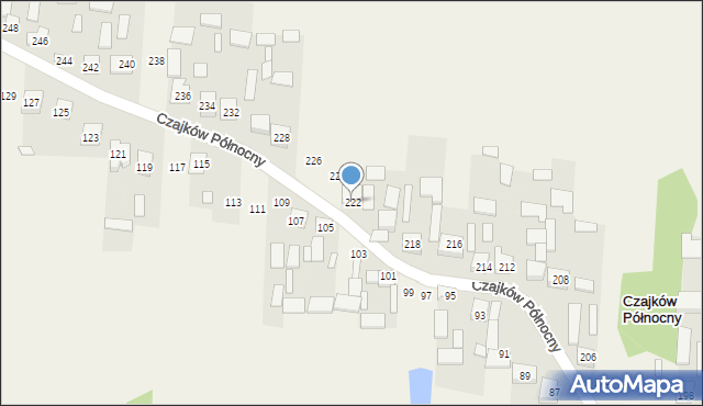 Czajków Północny, Czajków Północny, 222, mapa Czajków Północny