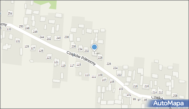 Czajków Północny, Czajków Północny, 230, mapa Czajków Północny