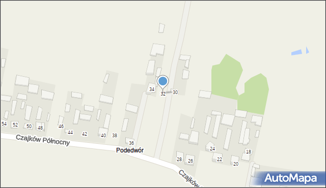 Czajków Północny, Czajków Północny, 32, mapa Czajków Północny