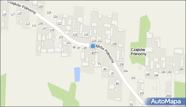 Czajków Północny, Czajków Północny, 93, mapa Czajków Północny