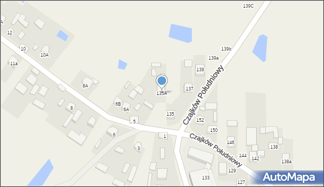 Czajków Południowy, Czajków Południowy, 135A, mapa Czajków Południowy