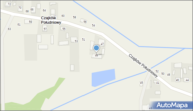 Czajków Południowy, Czajków Południowy, 49, mapa Czajków Południowy