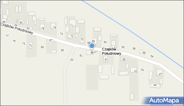 Czajków Południowy, Czajków Południowy, 59, mapa Czajków Południowy