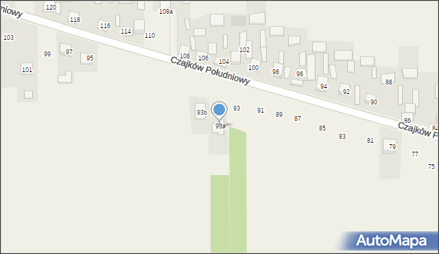 Czajków Południowy, Czajków Południowy, 93a, mapa Czajków Południowy