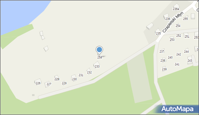 Czapielski Młyn, Czapielski Młyn, 234, mapa Czapielski Młyn