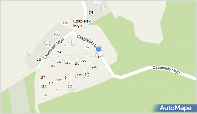 Czapielski Młyn, Czapielski Młyn, 247, mapa Czapielski Młyn
