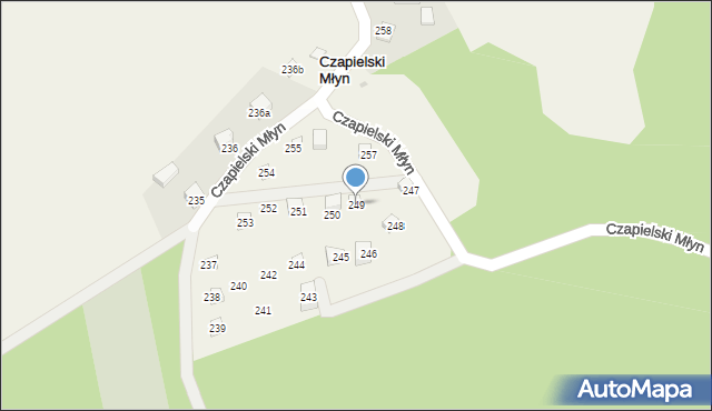 Czapielski Młyn, Czapielski Młyn, 249, mapa Czapielski Młyn
