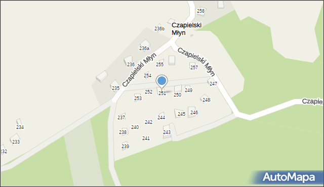 Czapielski Młyn, Czapielski Młyn, 251, mapa Czapielski Młyn