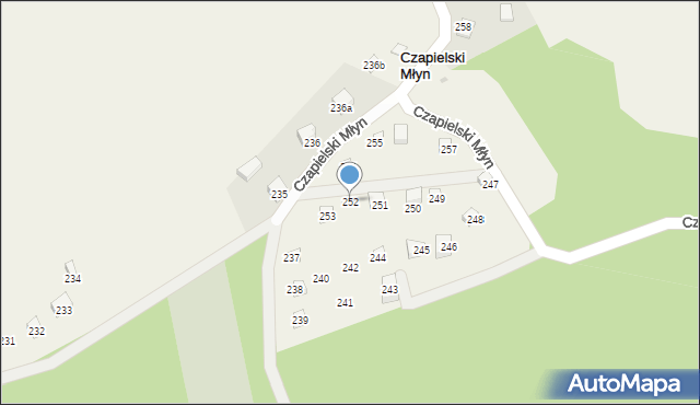 Czapielski Młyn, Czapielski Młyn, 252, mapa Czapielski Młyn