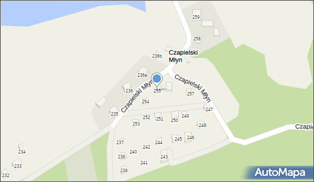 Czapielski Młyn, Czapielski Młyn, 255, mapa Czapielski Młyn