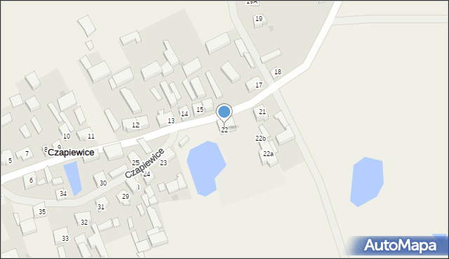 Czapiewice, Czapiewice, 22, mapa Czapiewice