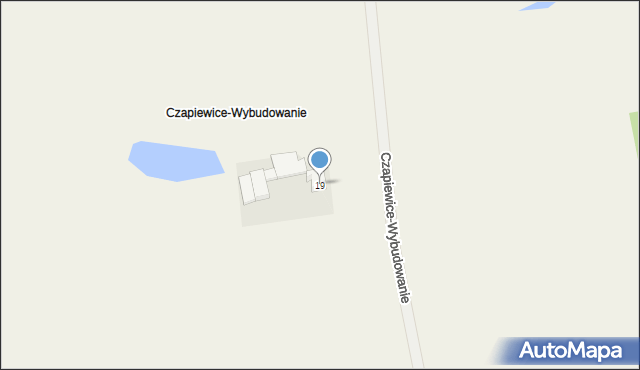 Czapiewice, Czapiewice-Wybudowanie, 19, mapa Czapiewice