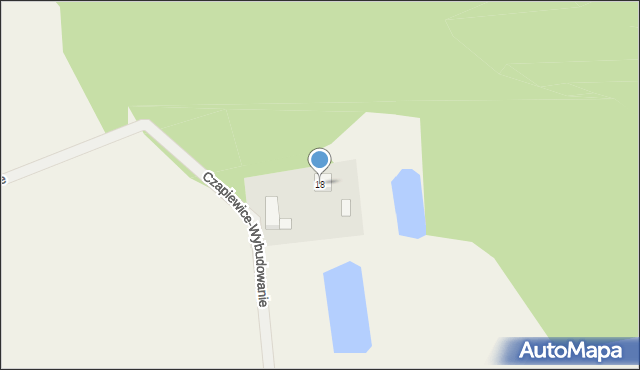 Czapiewice-Wybudowanie, Czapiewice-Wybudowanie, 18, mapa Czapiewice-Wybudowanie