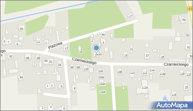 Czarna, Czarnieckiego Stefana, hetm., 17, mapa Czarna