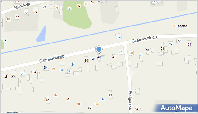 Czarna, Czarnieckiego Stefana, hetm., 40, mapa Czarna