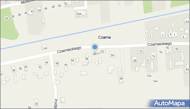 Czarna, Czarnieckiego Stefana, hetm., 60, mapa Czarna