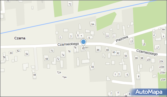 Czarna, Czarnieckiego Stefana, hetm., 82, mapa Czarna
