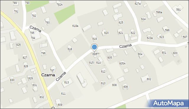 Czarna, Czarna, 616, mapa Czarna