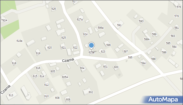 Czarna, Czarna, 623a, mapa Czarna
