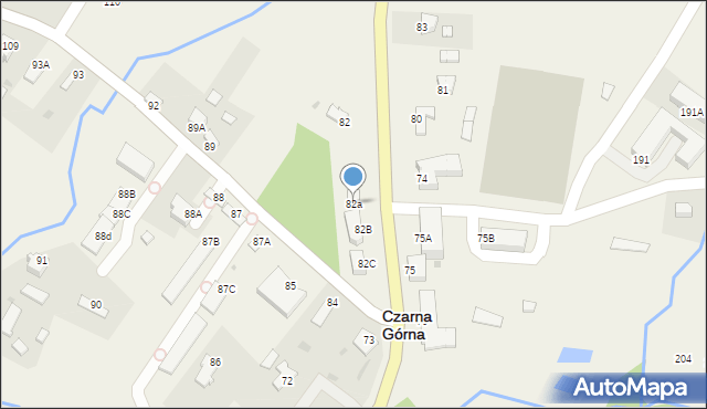 Czarna Górna, Czarna Górna, 82a, mapa Czarna Górna