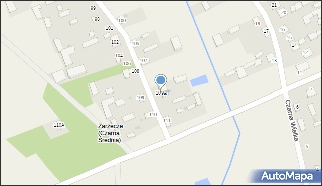 Czarna Średnia, Czarna Średnia, 109a, mapa Czarna Średnia