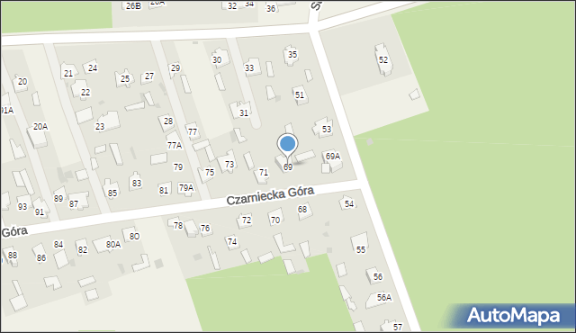 Czarniecka Góra, Czarniecka Góra, 69, mapa Czarniecka Góra