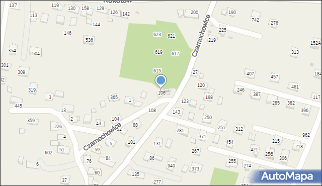 Czarnochowice, Czarnochowice, 106, mapa Czarnochowice
