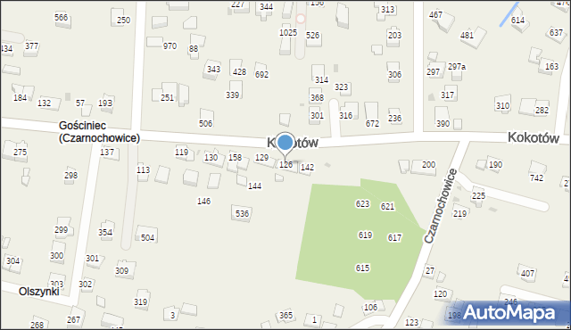 Czarnochowice, Czarnochowice, 126, mapa Czarnochowice