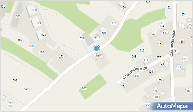 Czarnochowice, Czarnochowice, 186, mapa Czarnochowice