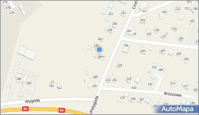 Czarnochowice, Czarnochowice, 187, mapa Czarnochowice