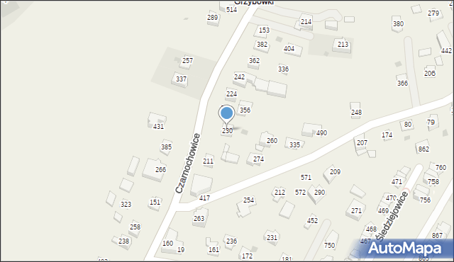 Czarnochowice, Czarnochowice, 230, mapa Czarnochowice