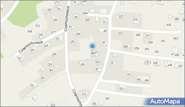 Czarnochowice, Czarnochowice, 264, mapa Czarnochowice