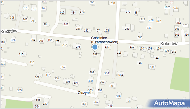 Czarnochowice, Czarnochowice, 298, mapa Czarnochowice