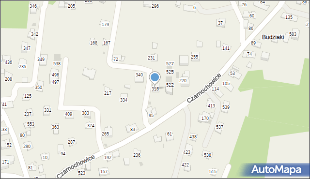 Czarnochowice, Czarnochowice, 318, mapa Czarnochowice