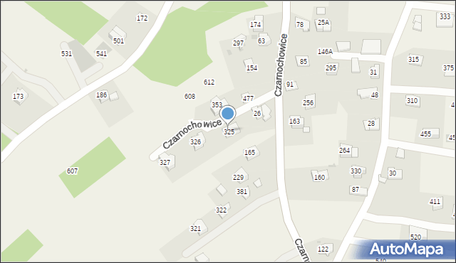 Czarnochowice, Czarnochowice, 325, mapa Czarnochowice