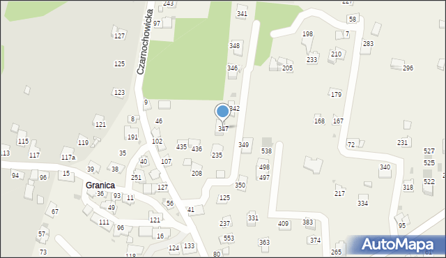 Czarnochowice, Czarnochowice, 347, mapa Czarnochowice