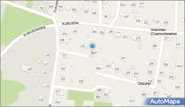 Czarnochowice, Czarnochowice, 352, mapa Czarnochowice