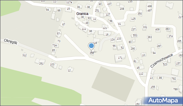 Czarnochowice, Czarnochowice, 358, mapa Czarnochowice