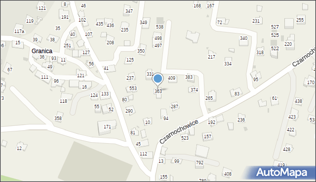 Czarnochowice, Czarnochowice, 363, mapa Czarnochowice