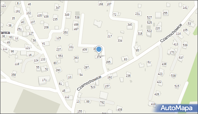 Czarnochowice, Czarnochowice, 374, mapa Czarnochowice