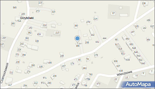 Czarnochowice, Czarnochowice, 380A, mapa Czarnochowice